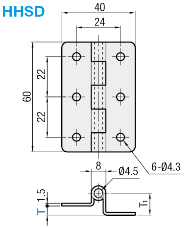 Cerniere in acciaio inox / Con gradino:Immagine relativa