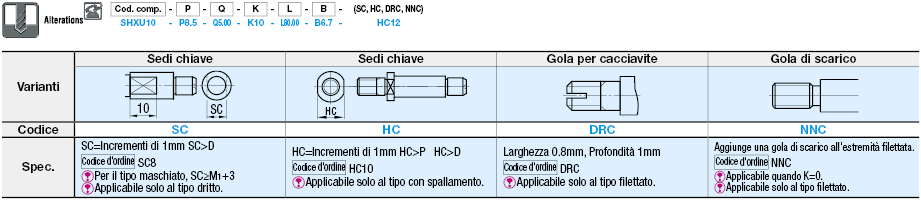 Perni di supporto/Con pilota/rotondi/dritti/standard:Immagine relativa