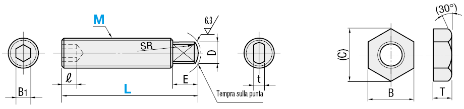 Viti finecorsa di regolazione/L selezionabile/filettatura fine:Immagine relativa