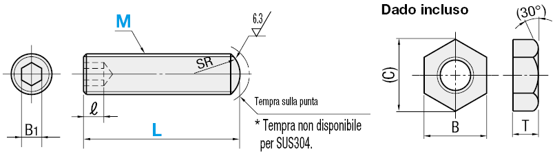 Viti finecorsa di regolazione/Con esagono incassato/L configurabile/filettatura fine:Immagine relativa