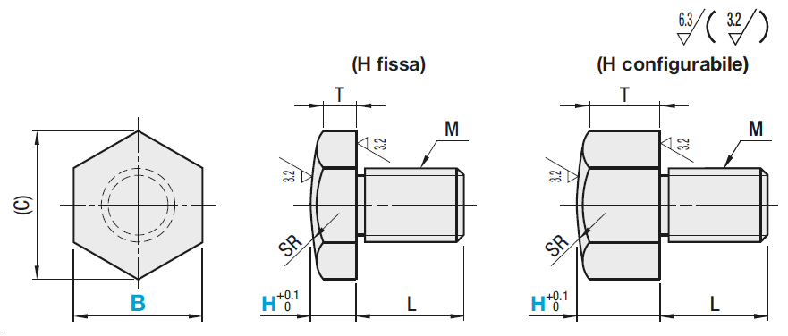 Perni finecorsa/Sferici/H standard:Immagine relativa