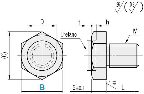 Perni finecorsa/A vite con uretano:Immagine relativa
