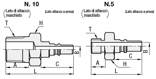 Raccordi dell'aria/Mini/a spina/filettati:Immagine relativa