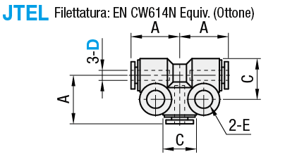 Attacchi a innesto rapido/Per aria compressa/giunto a T:Immagine relativa