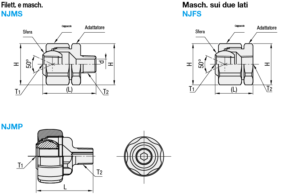 Ugelli a spruzzo/Raccordi portaugello:Immagine relativa