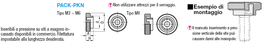 Manopole in plastica/Per viti a esagono incassato:Immagine relativa