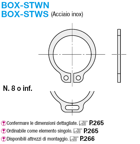 Anelli di sicurezza/Tipo C/esterni (scatola):Immagine relativa