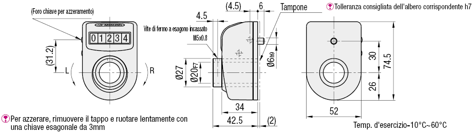 Indicatori di posizionamento digitali grandi, contatore frontale:Immagine relativa