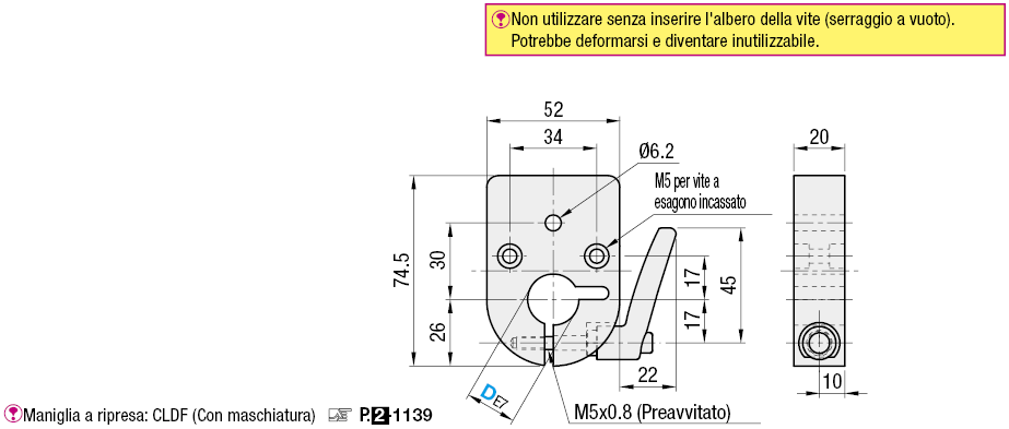 Piastre di serraggio per indicatori di posizionamento grandi con leva:Immagine relativa