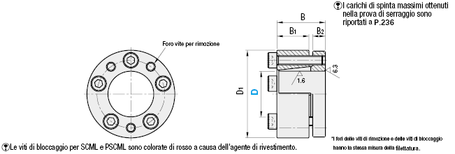 Ghiere per alberi - Con boccola senza chiavetta:Immagine relativa