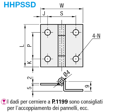 Cerniere in acciaio inox / Con gradino:Immagine relativa