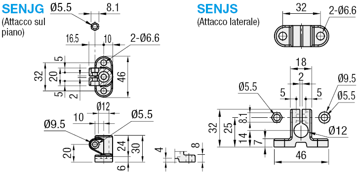 Staffe per sensori con supporti / in resina:Immagine relativa