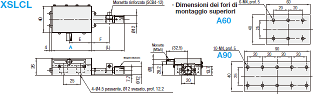 Asse X/gola a coda di rondine/vite senza fine/regolazione antimanomissione:Immagine relativa