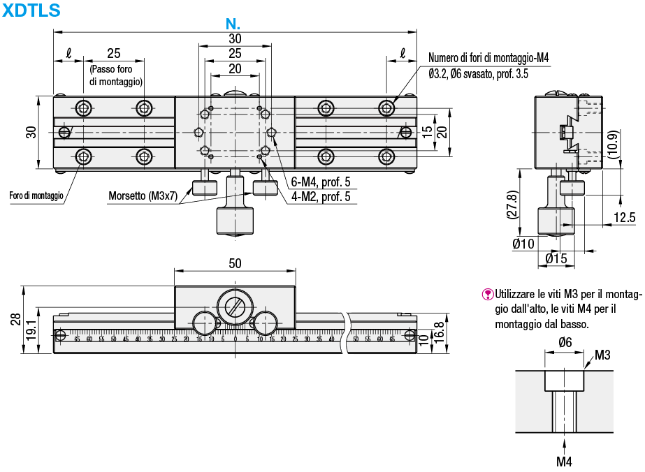 Tavole a coda di rondine con precisione standard/corsa lunga/X:Immagine relativa