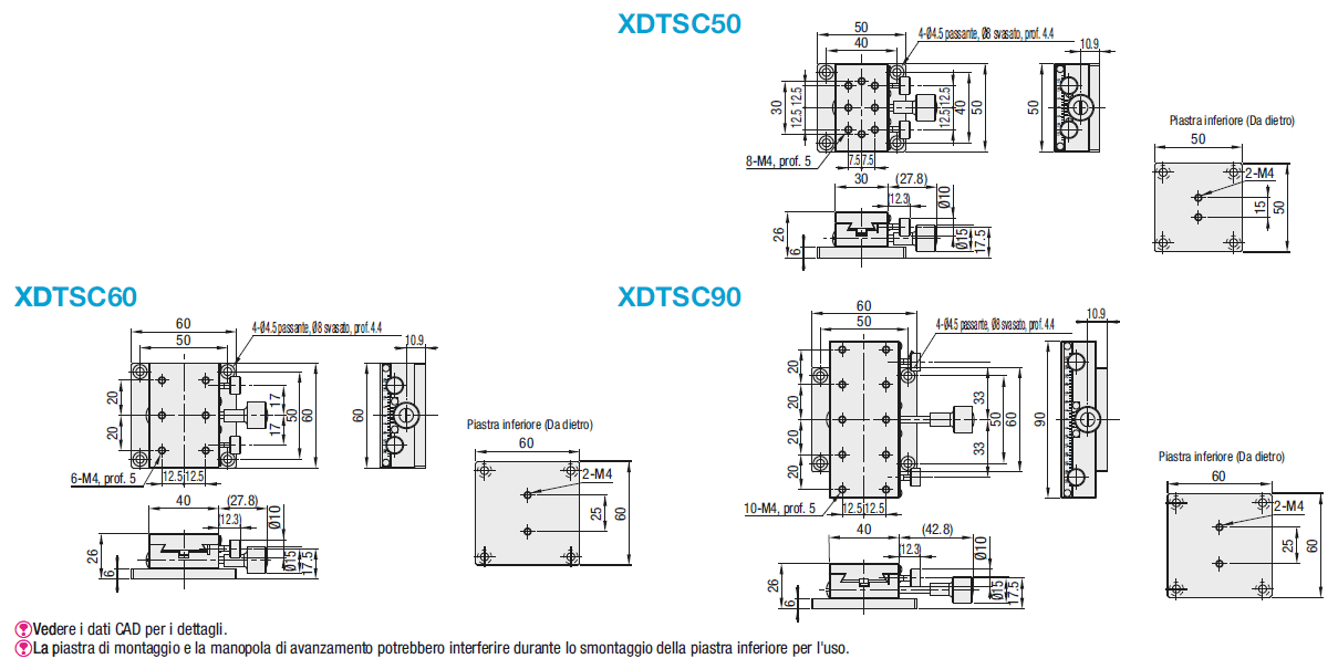 [Standard] A cremagliera su asse X/Rettangolari/Profilo basso/A coda di rondine:Immagine relativa