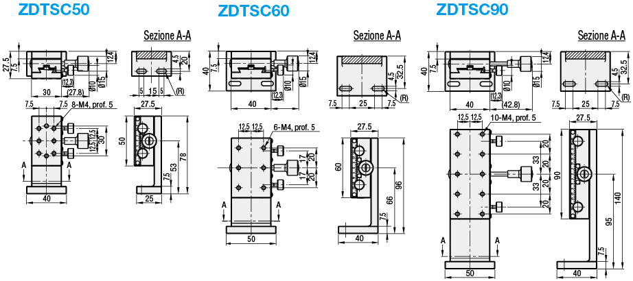 [Standard] A cremagliera su asse Z/Rettangolari/Profilo basso/A coda di rondine:Immagine relativa