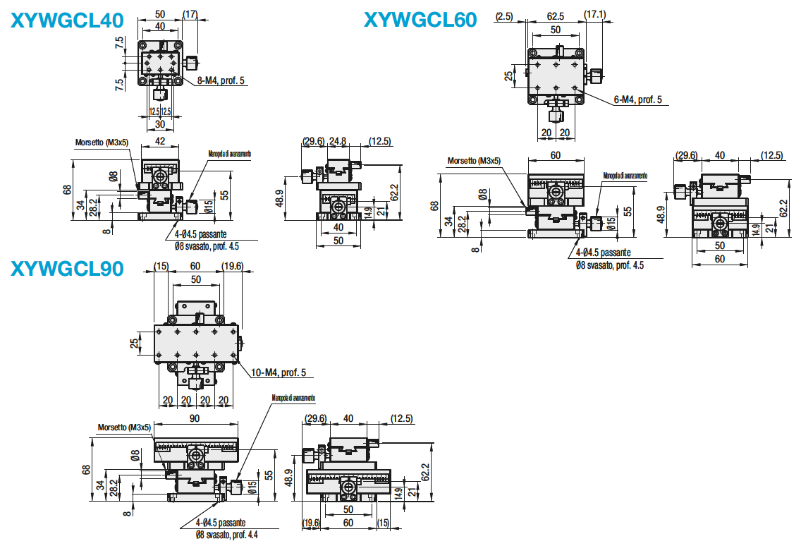 [Alta precisione] Assi XY/Rettangolari/Morsetto rinforzato/A coda di rondine-:Immagine relativa