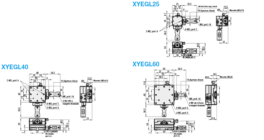 [Alta precisione] Assi XY/Vite senza fine/Quadrate/Manopola lunga/A coda di rondine:Immagine relativa