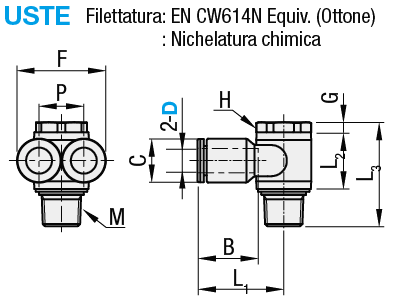 Attacchi a innesto rapido/Gomito a 2 curve:Immagine relativa