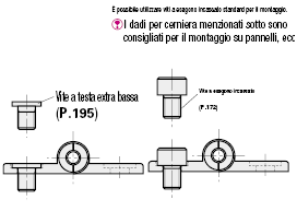 Cerniere in alluminio - Viti a testa extra bassa-:Immagine relativa