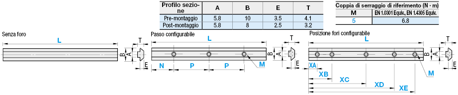 Serie 5/Dadi lunghi/Dimensione L configurabile:Immagine relativa