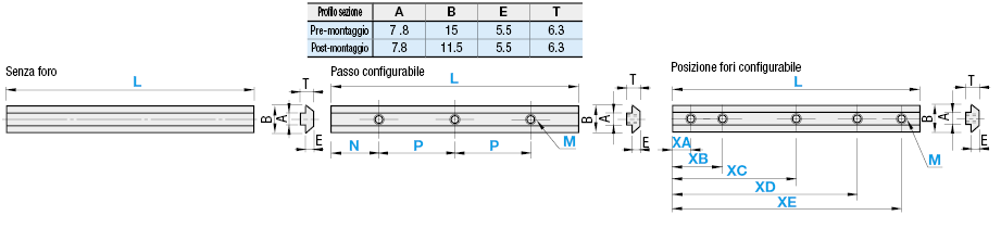 Serie 6/Dadi lunghi/Dimensione L configurabile:Immagine relativa