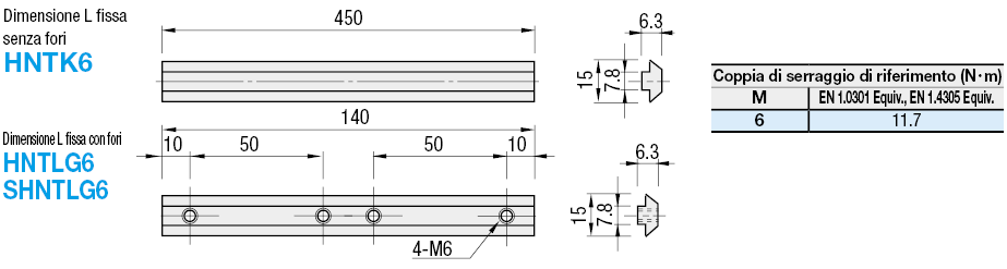 Serie 6/Dadi lunghi/Dimensione L fissa:Immagine relativa