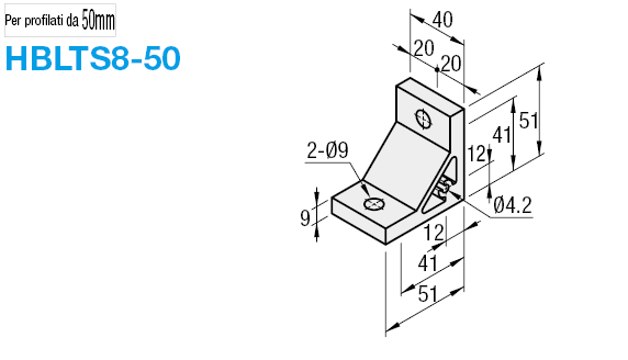 Serie 8-45/Staffe spesse/2 fori per 1 cava:Immagine relativa