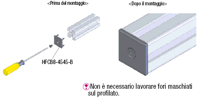 Serie 8-45/Tappi per profilati/Fissaggio a vite:Immagine relativa