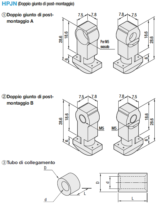 Serie 5/Giunti a scomparsa/Kit doppio giunto di post-montaggio:Immagine relativa