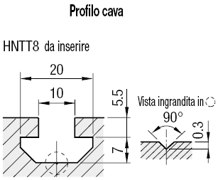 Larghezza cava 10mm/Profilati in alluminio piatti/1 cava:Immagine relativa