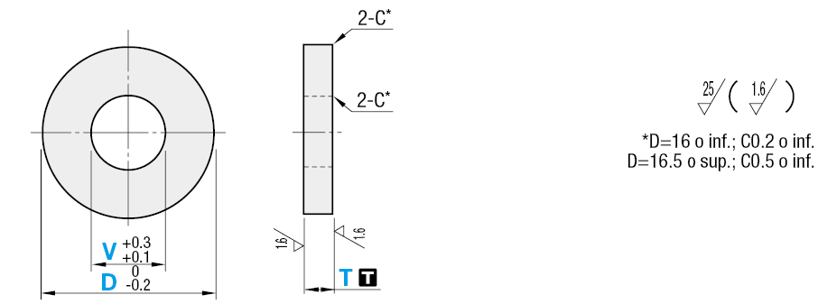 Rondelle in metallo/Spessore ±0.005 ~ ±0.30mm selezionabile:Immagine relativa