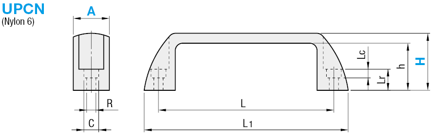 Maniglie per profilati in alluminio:Immagine relativa