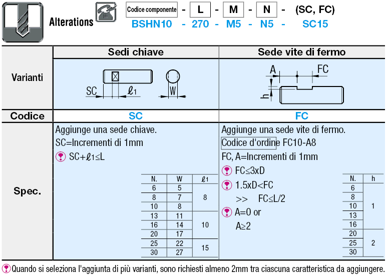 Alberi scanalati a ricircolo di sfere/Maschiatura sui due lati:Immagine relativa