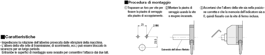 Piastre di serraggio per indicatori di posizionamento compatti con leva e cuscinetto:Immagine relativa