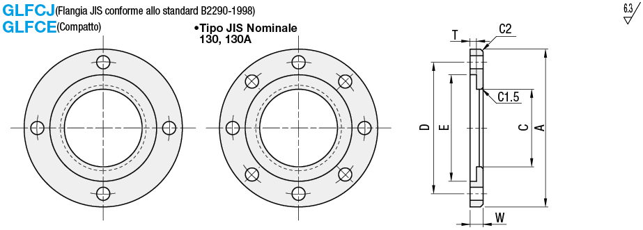 Copriflangia per vetro spia/Misura standard:Immagine relativa