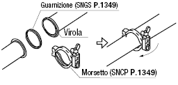 Tubi sanitari con virola sui due lati/dimensione fissa:Immagine relativa