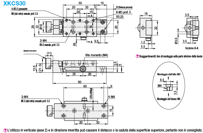 [Regolazioni semplificate] Tavole X/con vite senza fine/morsetto laterale:Immagine relativa