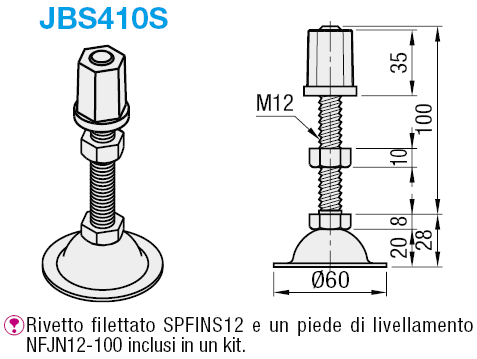 Kit vite di livellamento:Immagine relativa