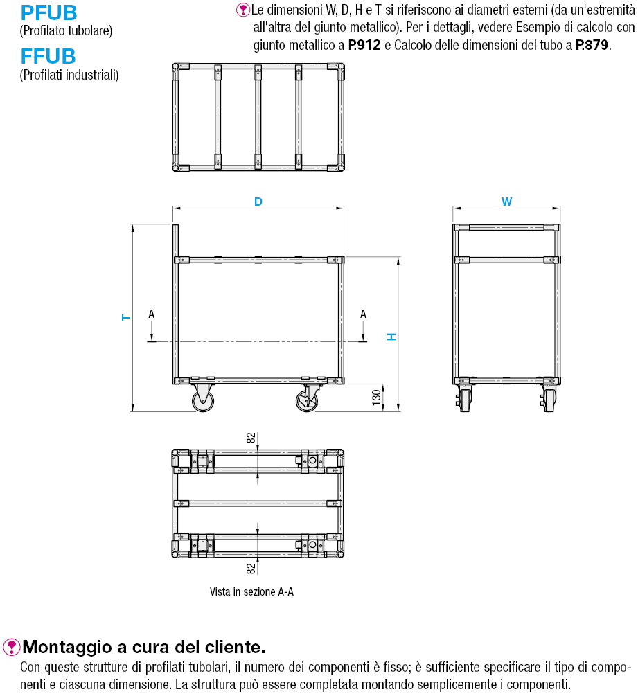 Strutture standard di profilati tubolari/industriali /Carrelli a mano:Immagine relativa