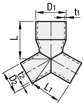 Parti di tubazione per condotti flessibili in alluminio/Diam. diverso, a Y:Immagine relativa