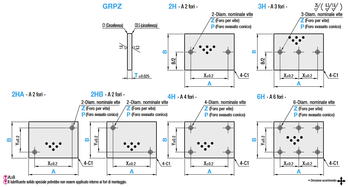 Piastre di scorrimento senza olio/In lega di rame, configurabili:Immagine relativa