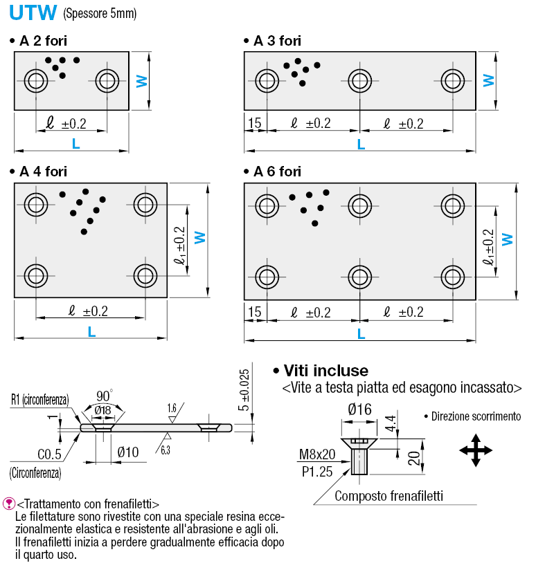 Piastre di scorrimento senza olio/lega di rame(superfici superiore/inferiore rettificate):Immagine relativa