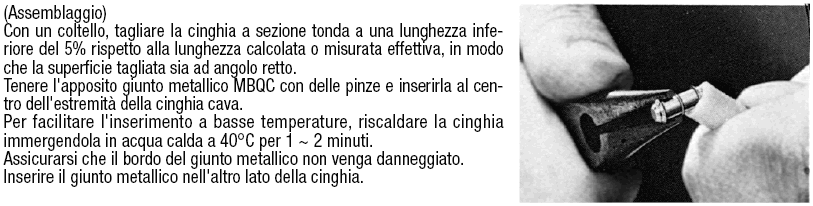 Cinghie a sezione tonda in poliuretano/Cinghia cava:Immagine relativa