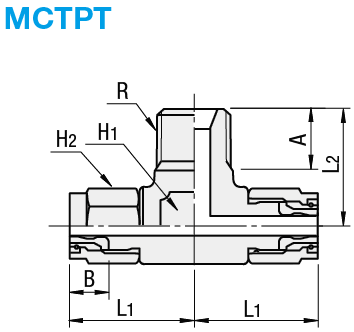 Attacchi per tubi/Dado e manicotto integrati/a T:Immagine relativa