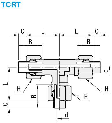 Attacchi con inserti per tubi/Dado e manicotto integrati/giunti a T:Immagine relativa