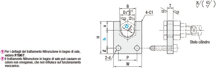 Supporti/Attacco laterale/a barra/Altezza h fissa:Immagine relativa