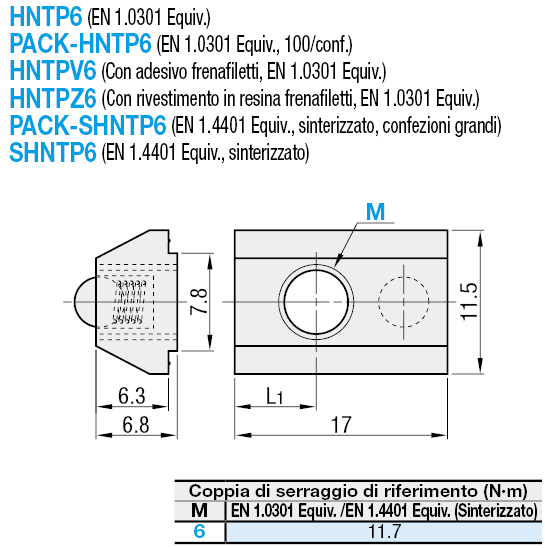 Serie 6/Dadi di post-montaggio con molla:Immagine relativa