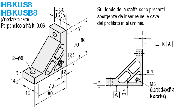 Serie 8 per 1 cava/Staffe estruse ultra spesse:Immagine relativa