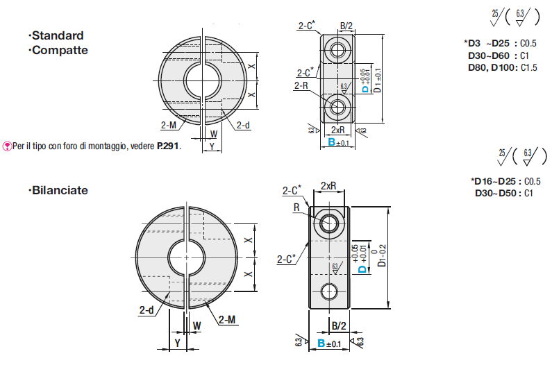 Ghiere per alberi/In due pezzi/standard:Immagine relativa